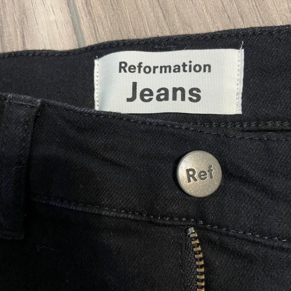 Reformation Harper High Rise Skinny Black Jeans - Picture 2 of 4